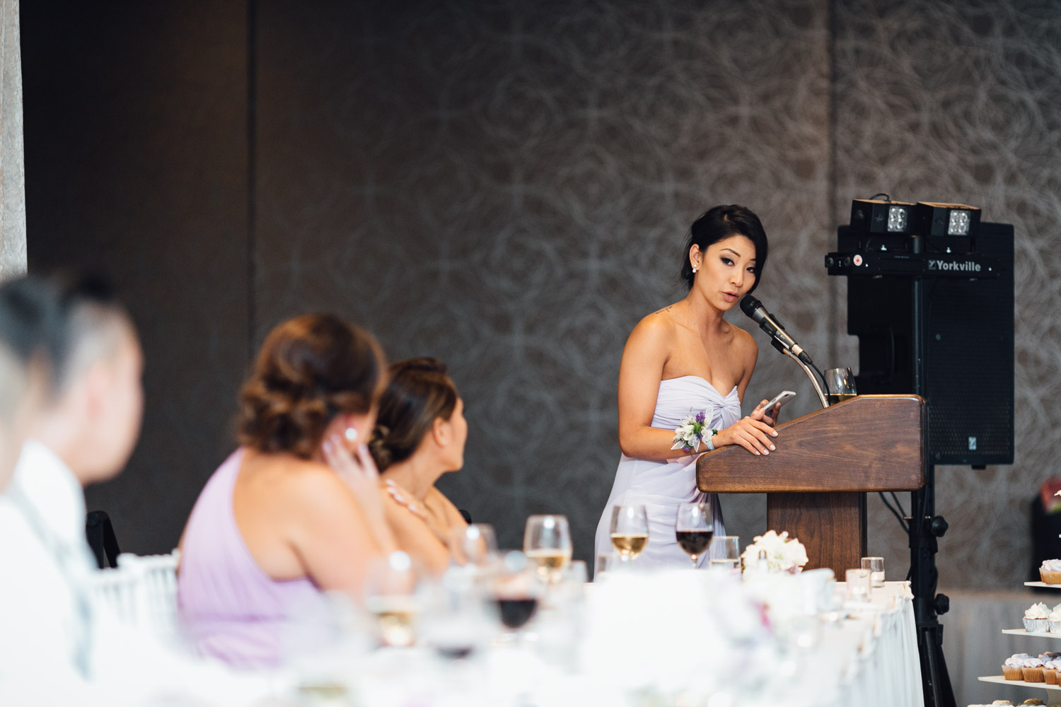 reception speeches at pinnacle by the pier wedding reception in north vancouver photography