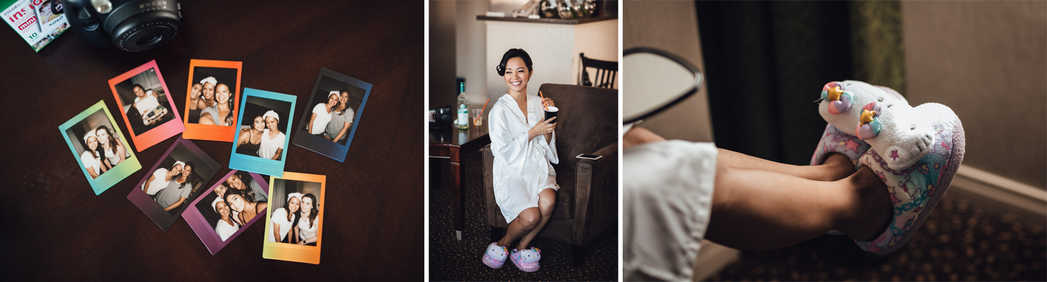 instax Polaroid camera bride and bridesmaids vancouver wedding photography