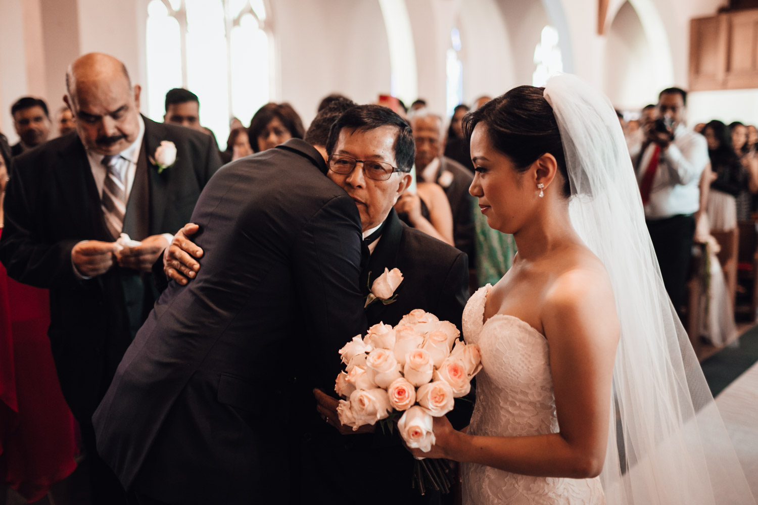 groom and father of the bride at knox united church in vancouver bc