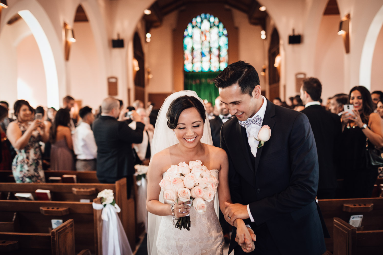 bride and groom wedding ceremony at knox united church in vancouver bc