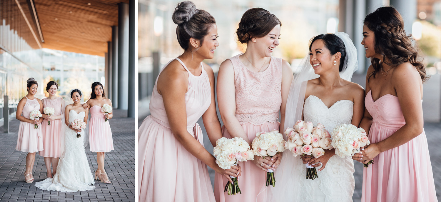bride and bridesmaids portrait vancouver wedding photography