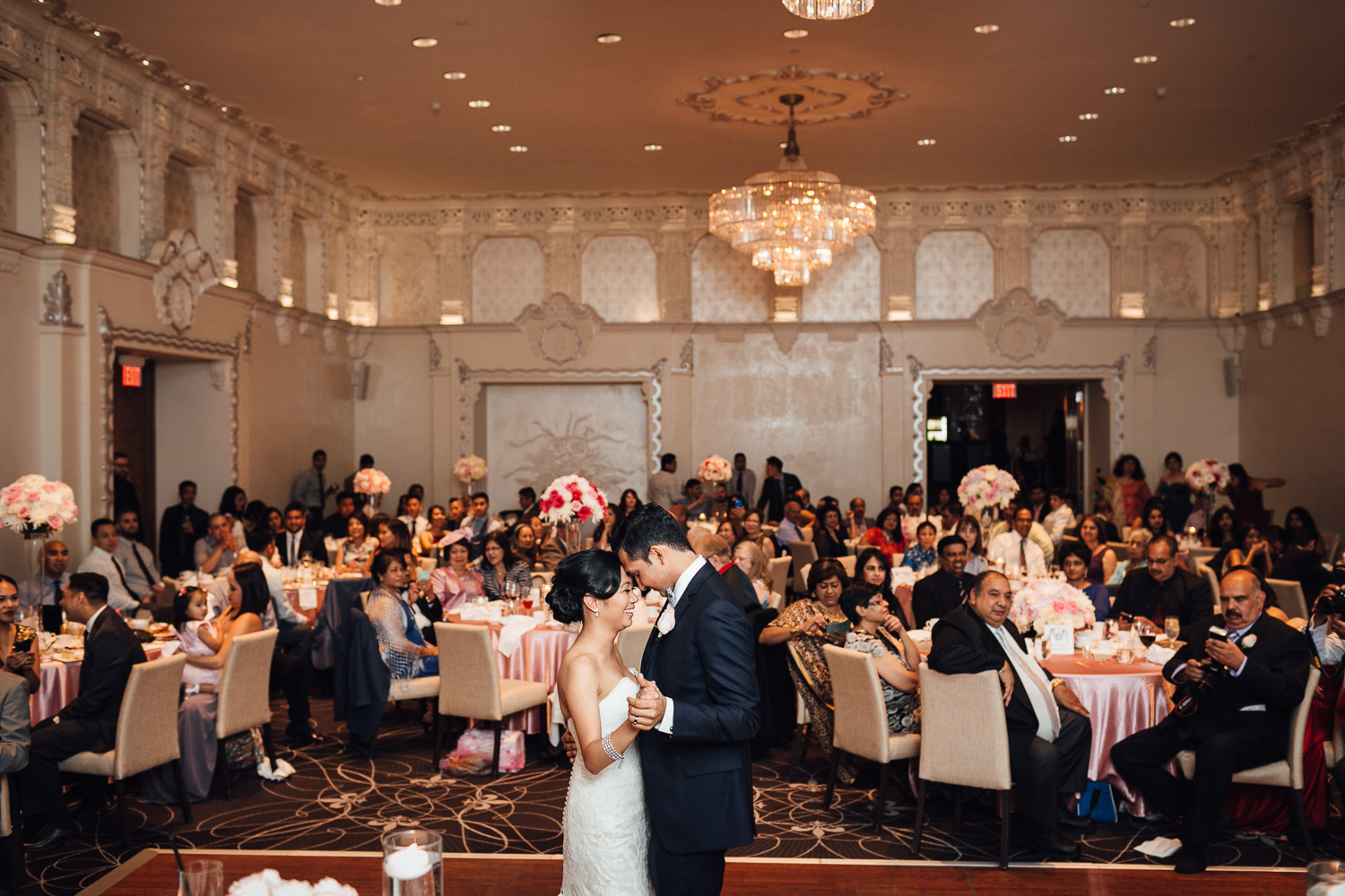rosewood hotel georgia wedding reception photography in vancouver bc first dance