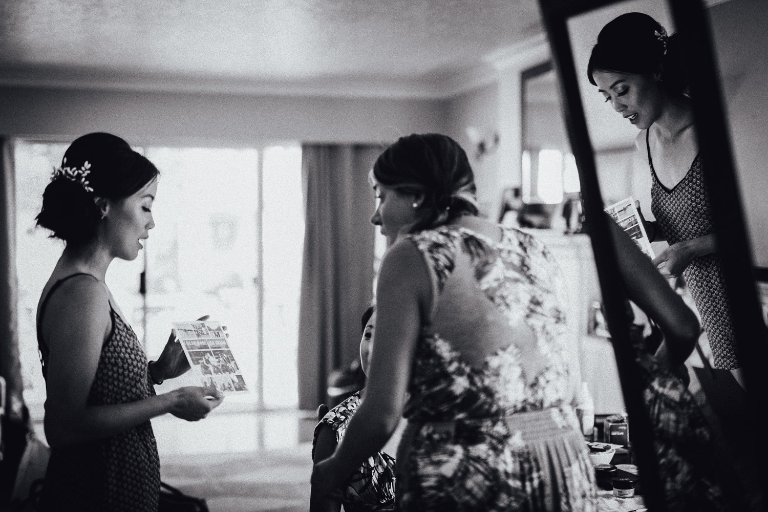 vancouver wedding photography bridesmaids vsco black and white