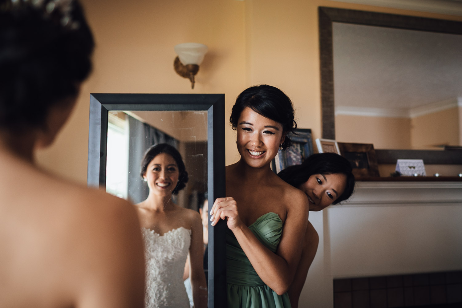 vancouver wedding photography bride's reflection in mirror