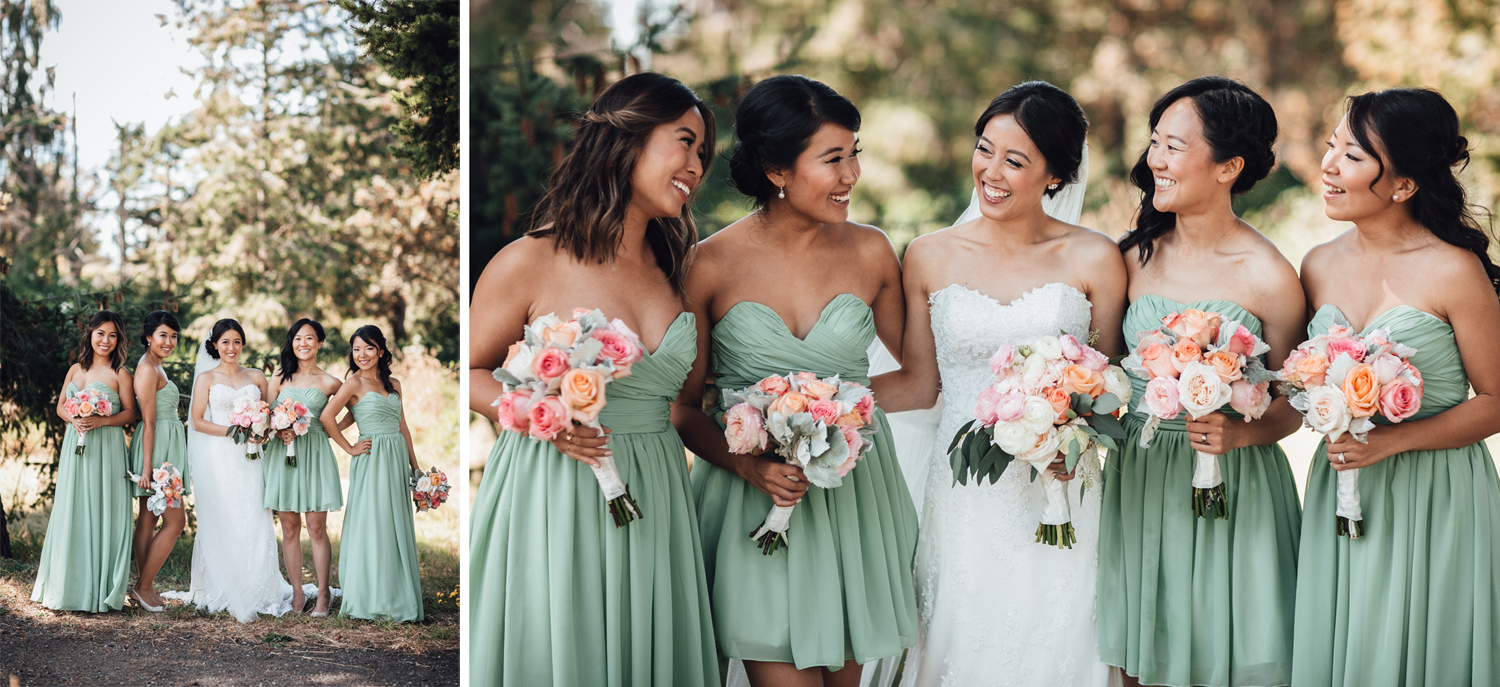 bride and bridesmaids portrait richmond wedding photography bc