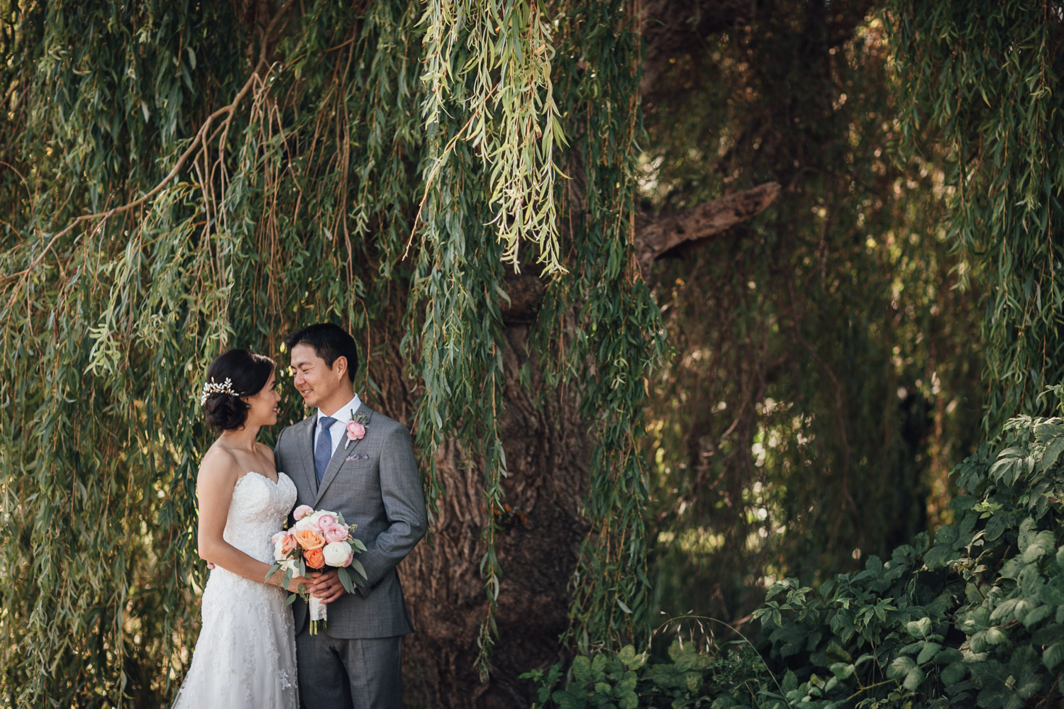 bride and groom portraits at terra nova park in richmond bc wedding photography