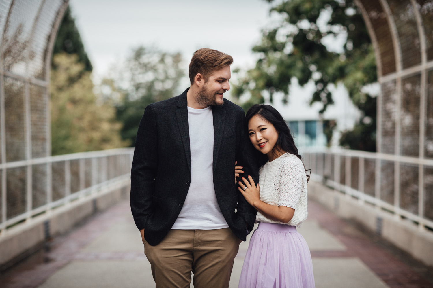 joanne and styles engagement photography at waterfront park in north vancouver