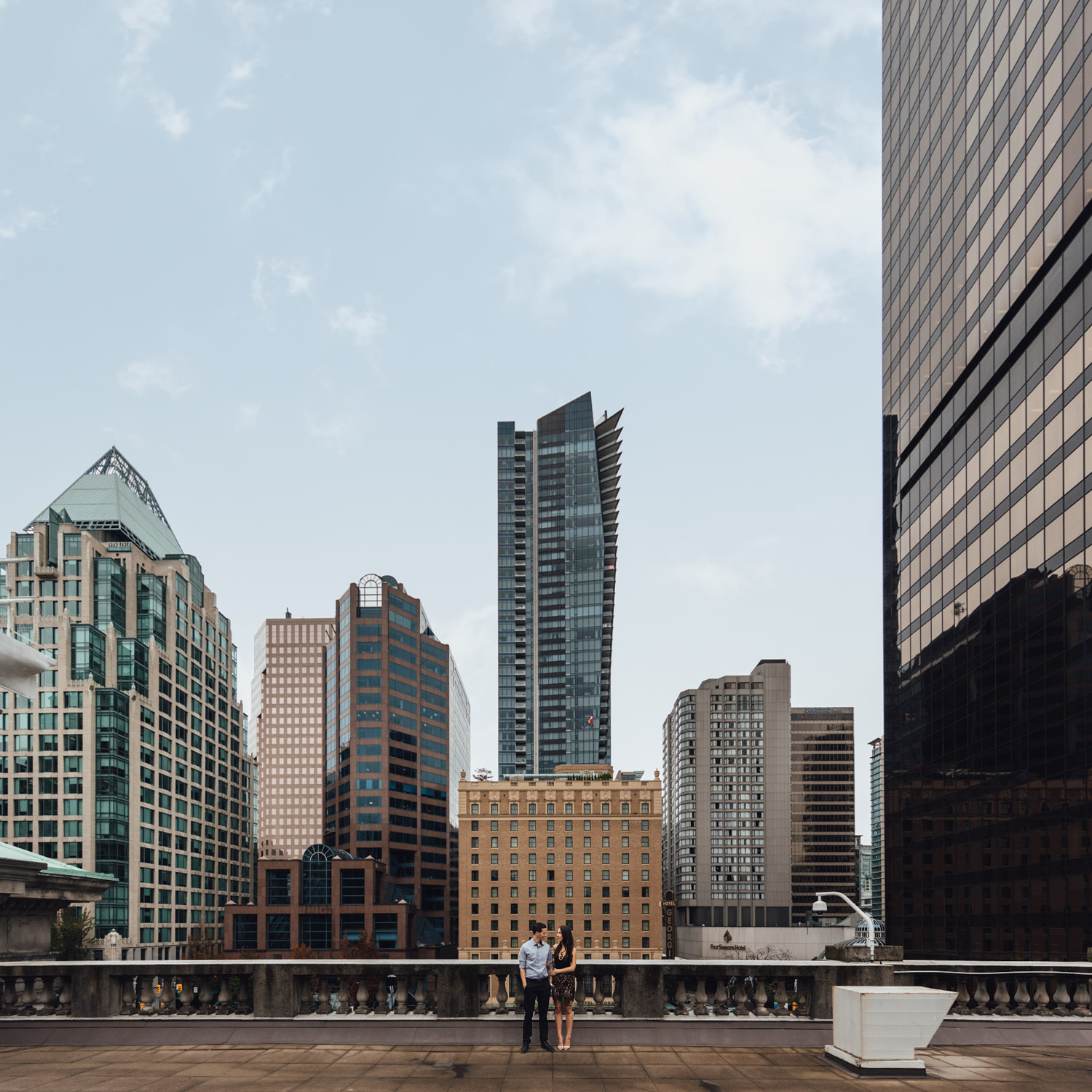 vancouver art gallery rooftop engagement photography downtown vsco
