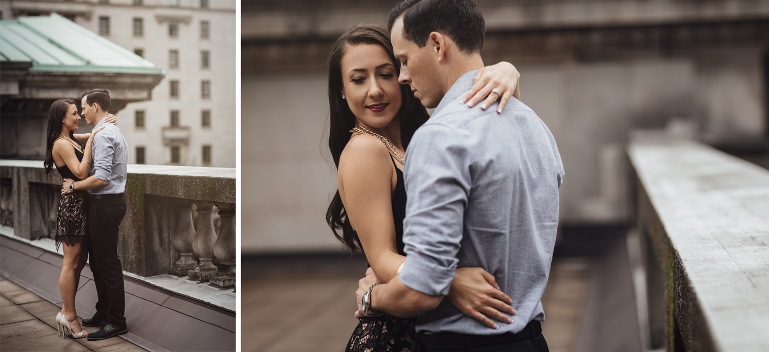 rooftop engagement photography at vancouver art gallery bc