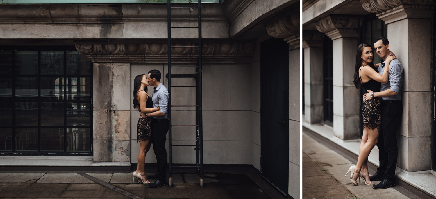 vancouver art gallery engagement photography rooftop downtown autumn fall season