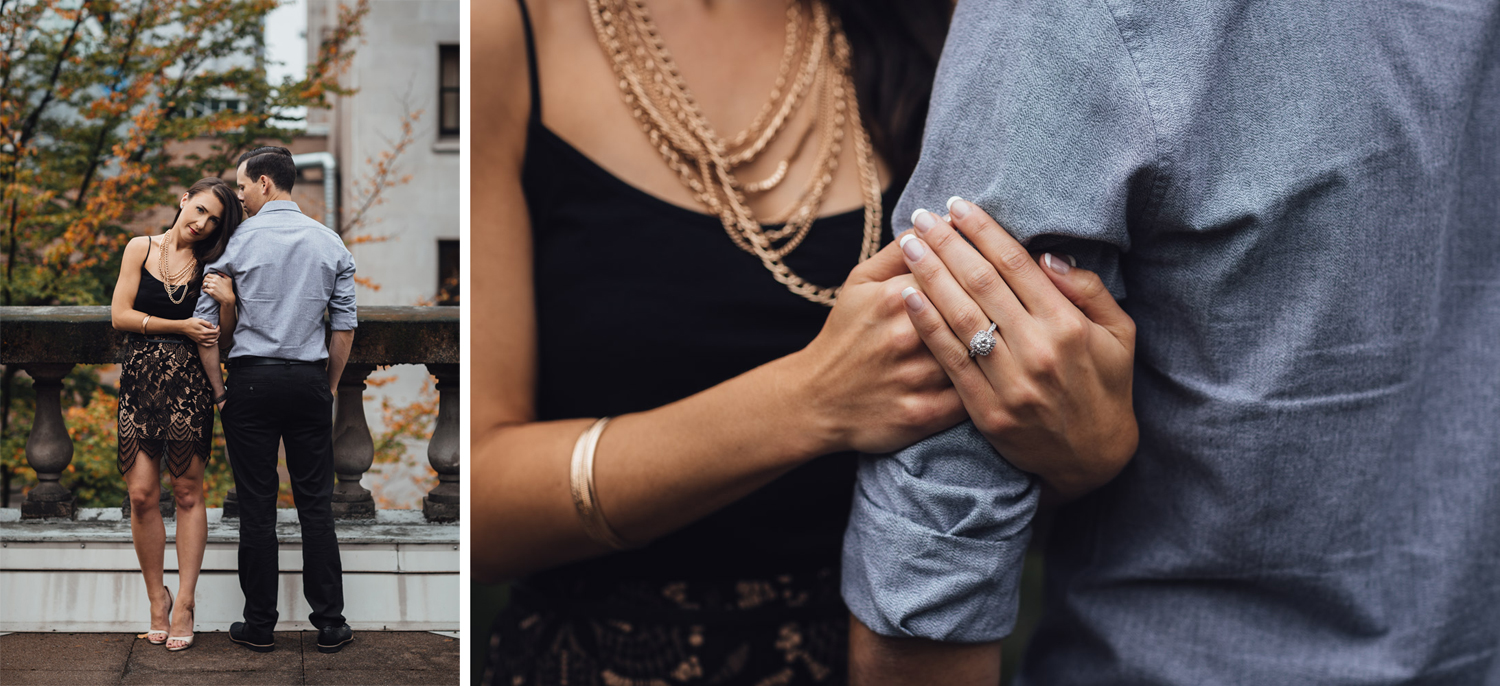 vancouver art gallery rooftop engagement photography downtown bc fall autumn