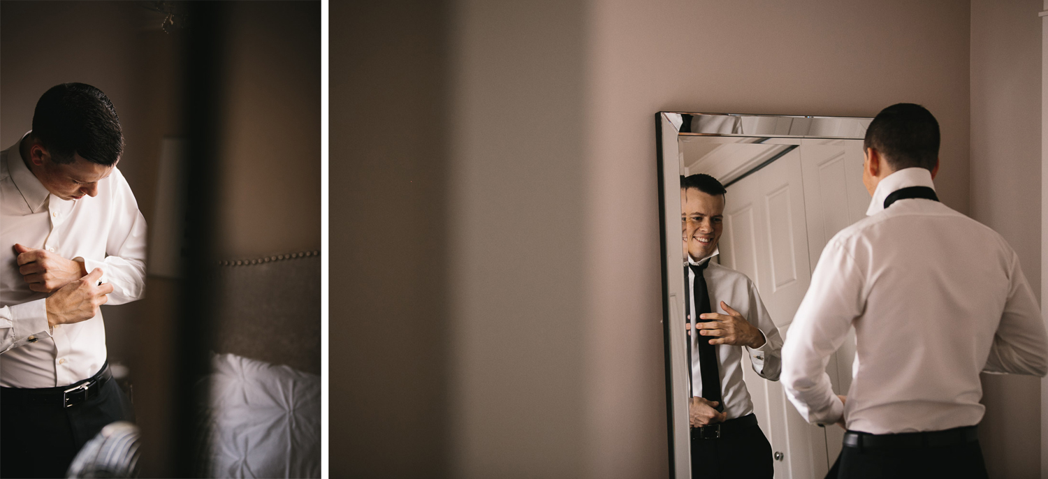 groom getting ready in richmond wedding photography
