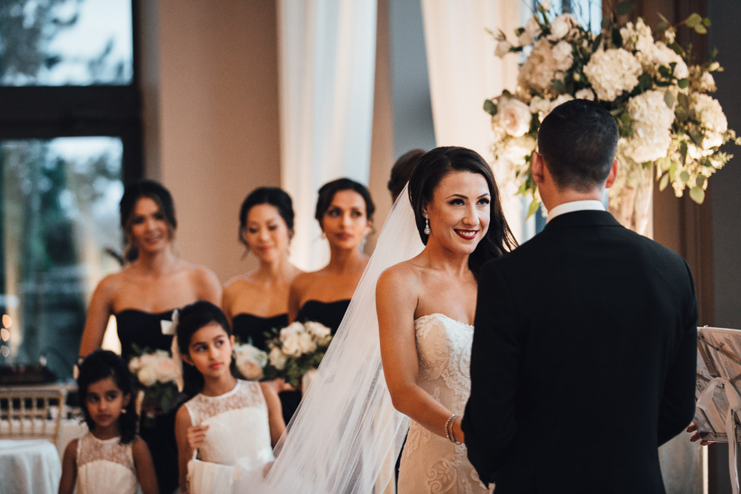 bride vows wedding ceremony photography at swaneset pitt meadows