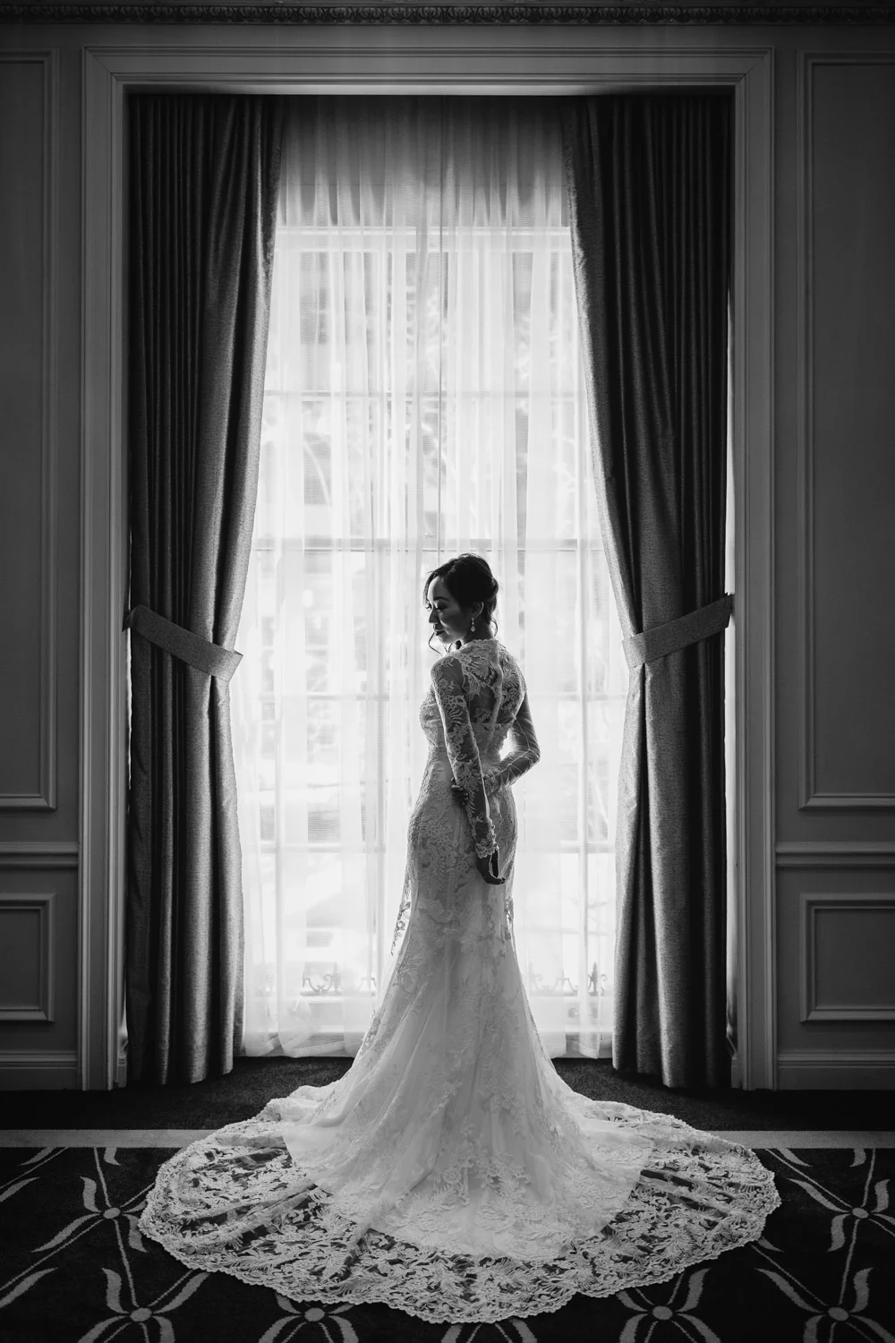 rosewood hotel georgia engagement photography spiral staircase