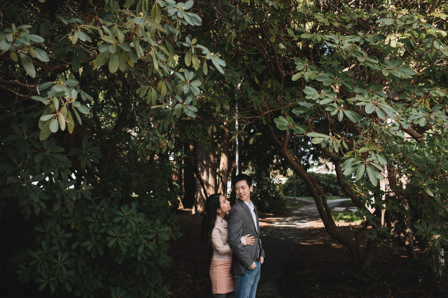vancouver cherry blossom engagement photography at ubc