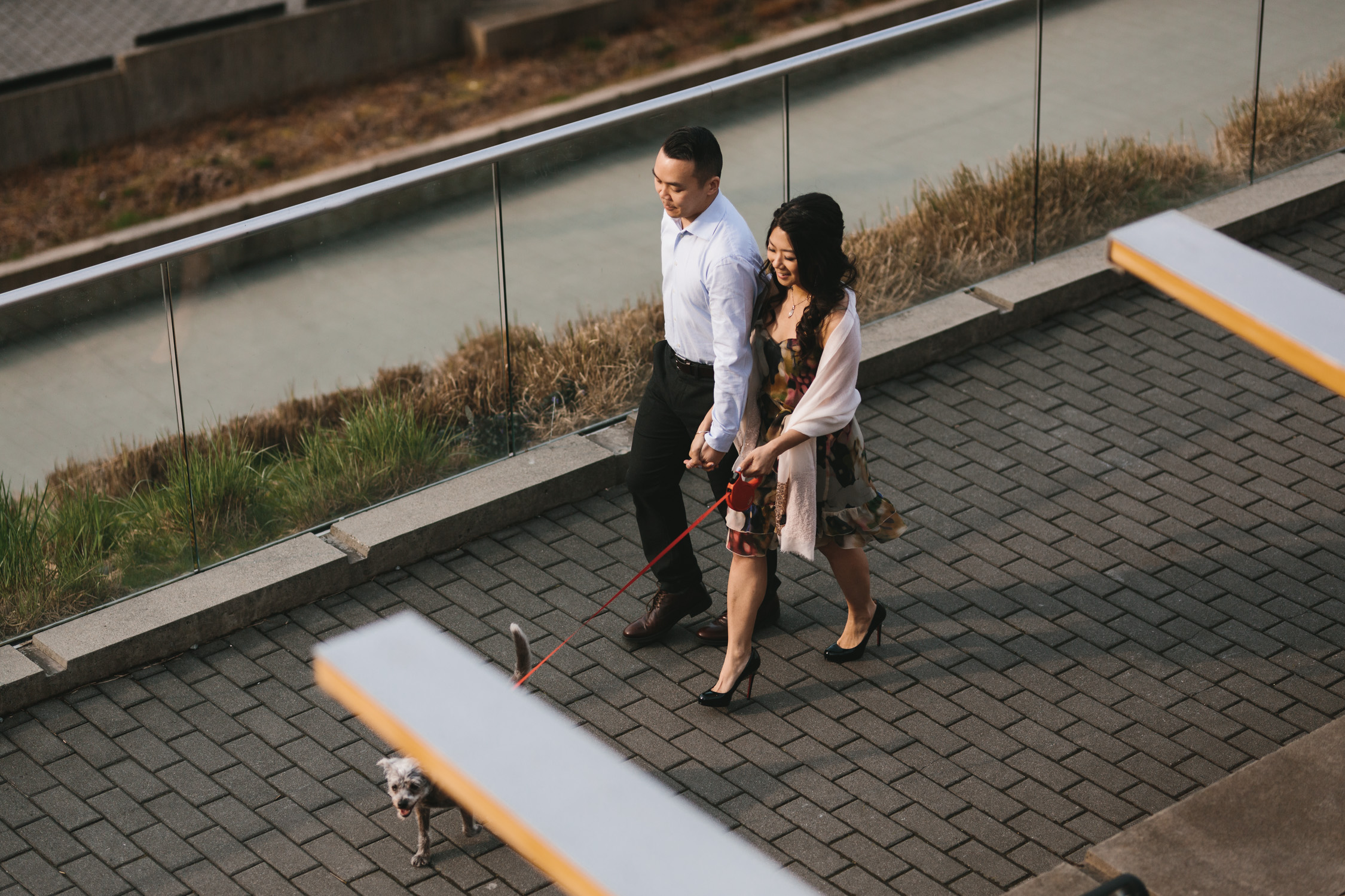 vancouver cherry blossom engagement photography in coal harbour downtown during sunset