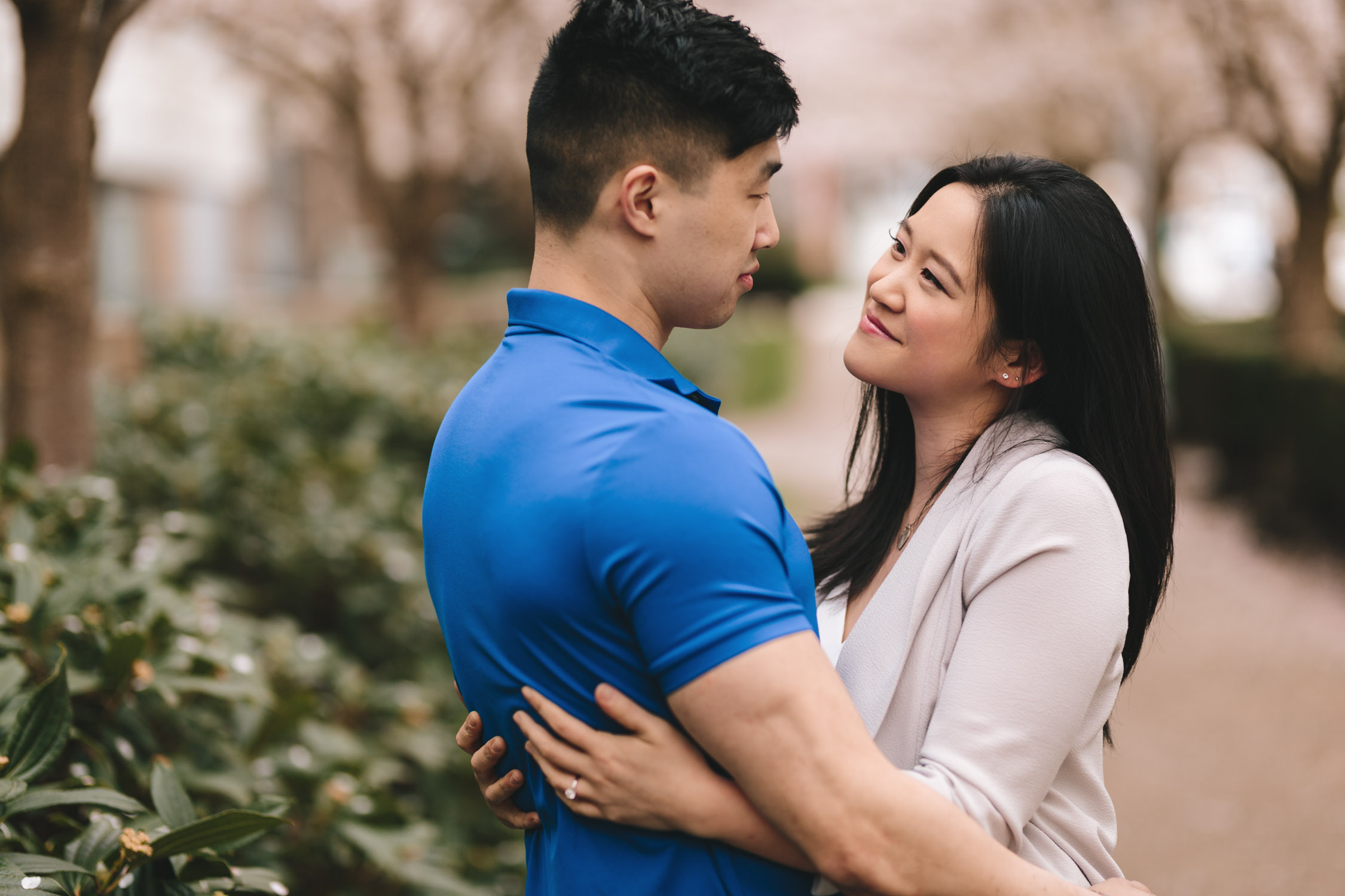 cherry blossom engagement photography north burnaby bc