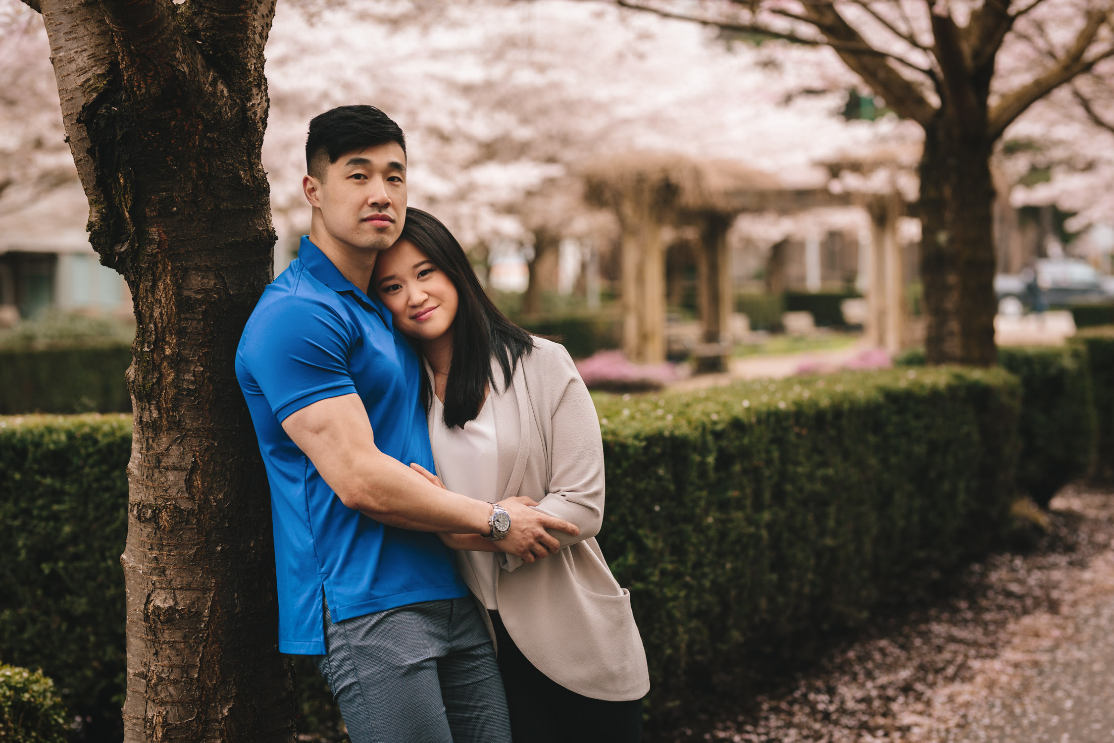 cherry blossom engagement photography north burnaby bc
