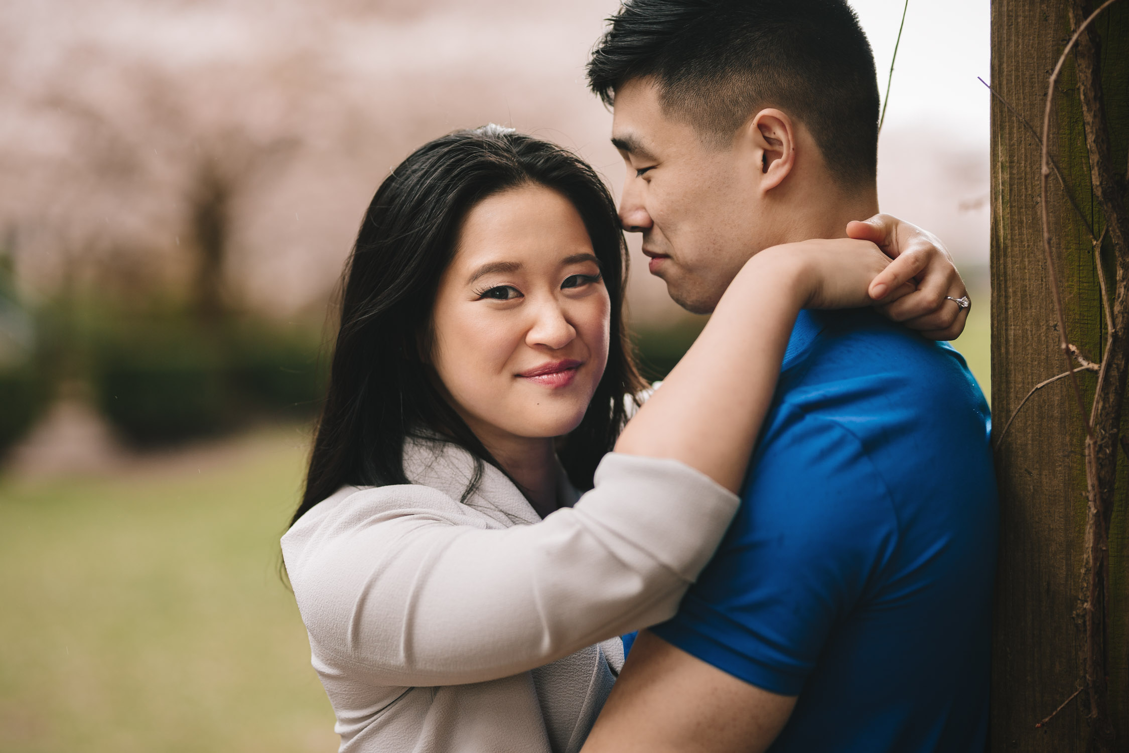 cherry blossom engagement photography north burnaby bc