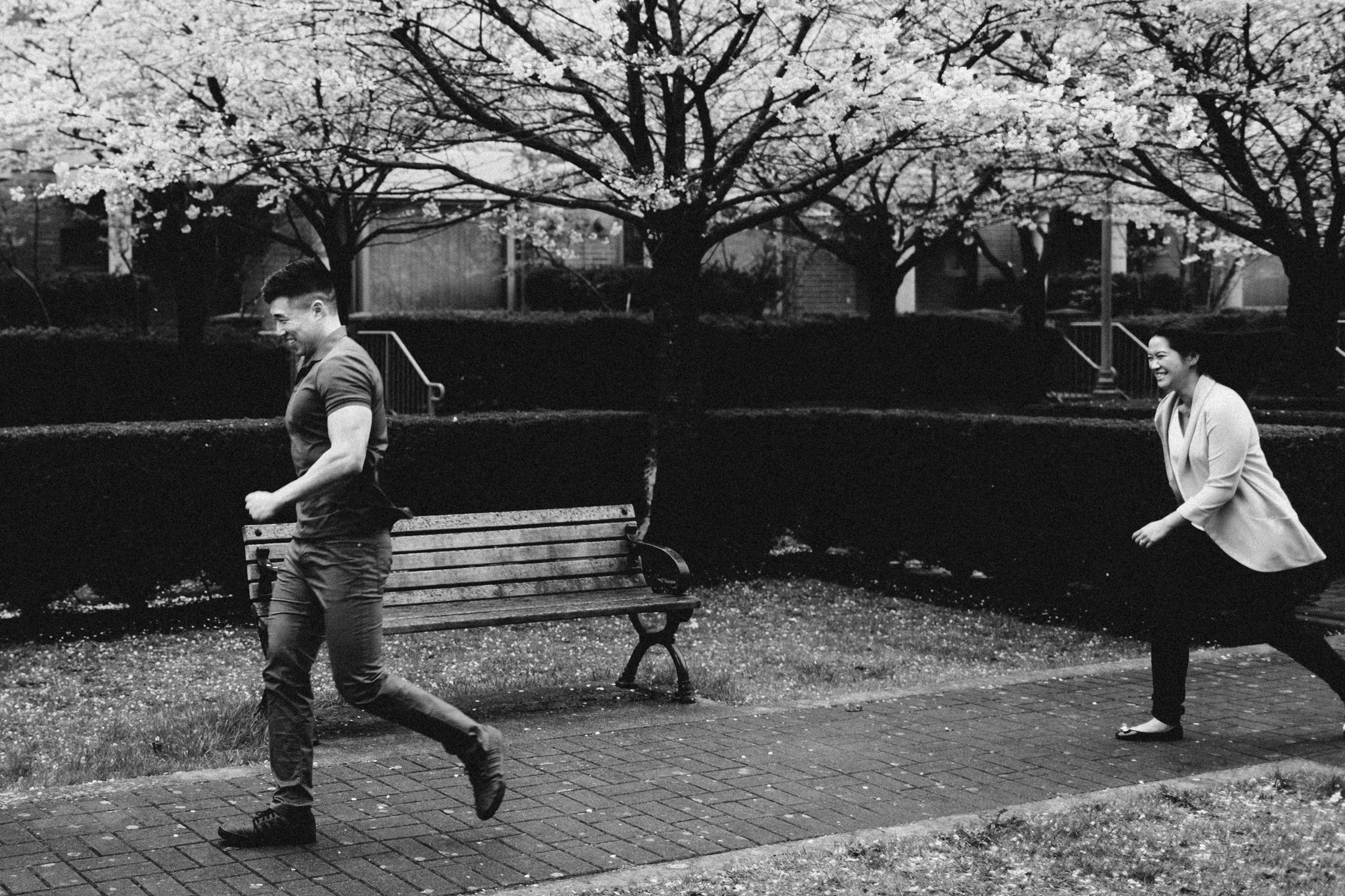 cherry blossom engagement photography north burnaby bc rain