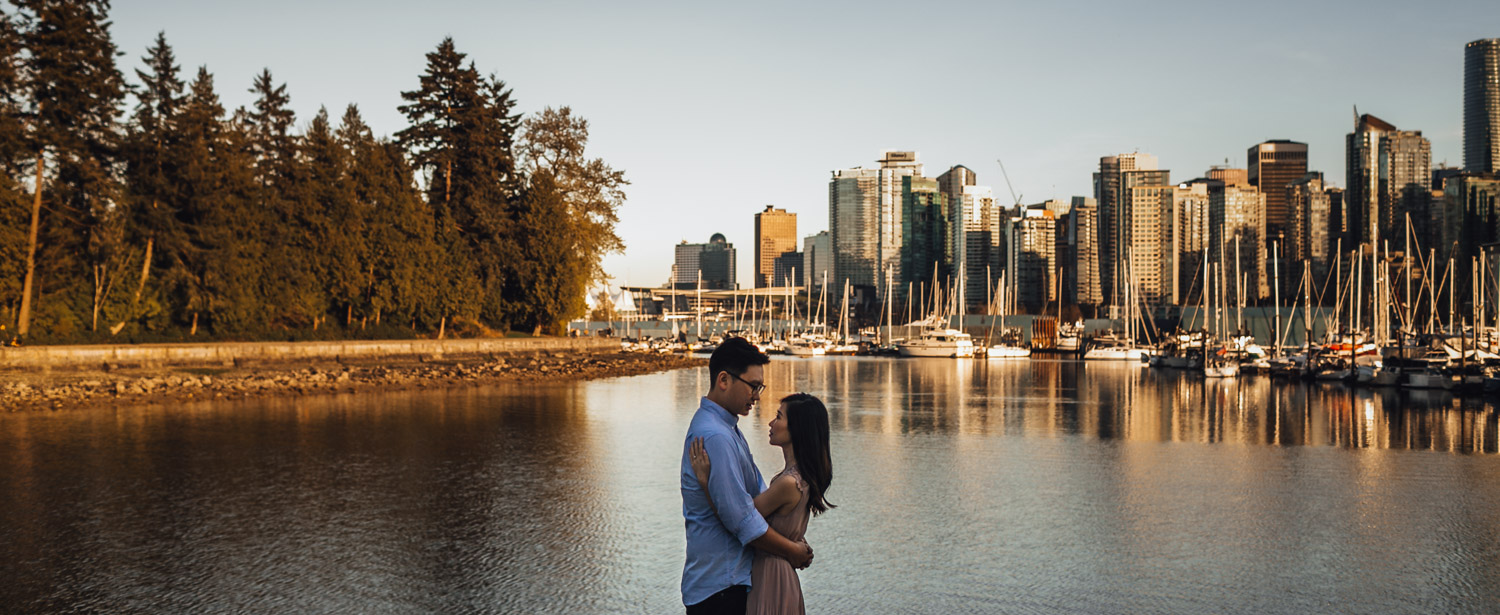 vancouver cherry blossom engagement photography in stanley park