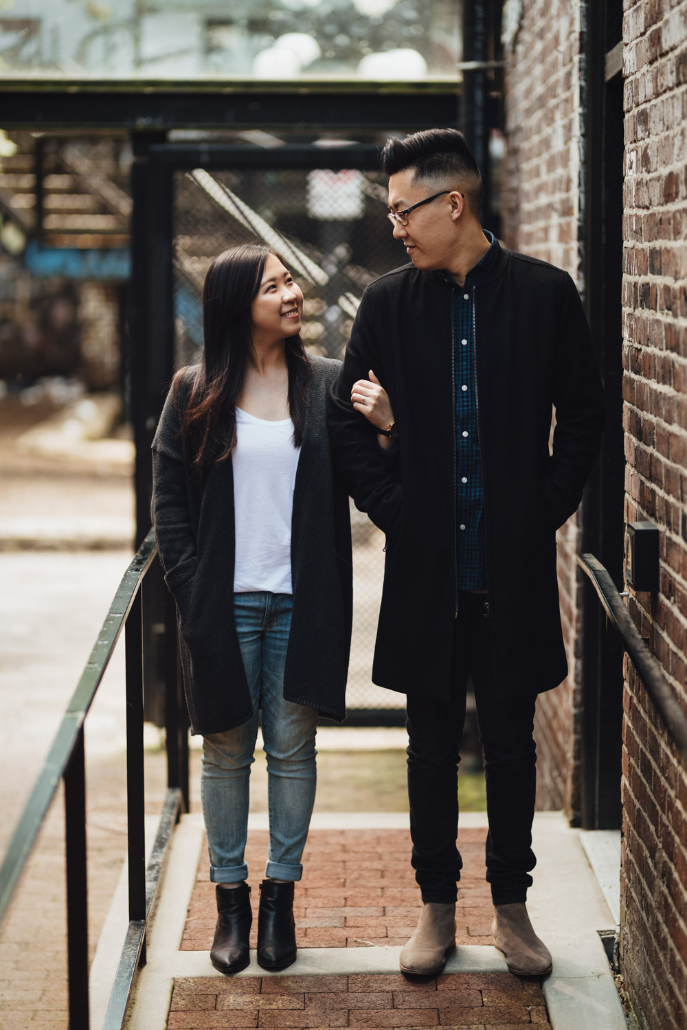 couple candid gastown engagement photography vsco spring 