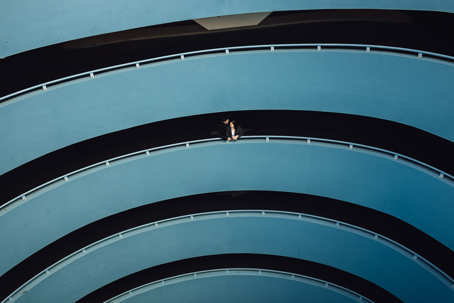 gastown circular blue parkade engagement photography vsco vancouver bc