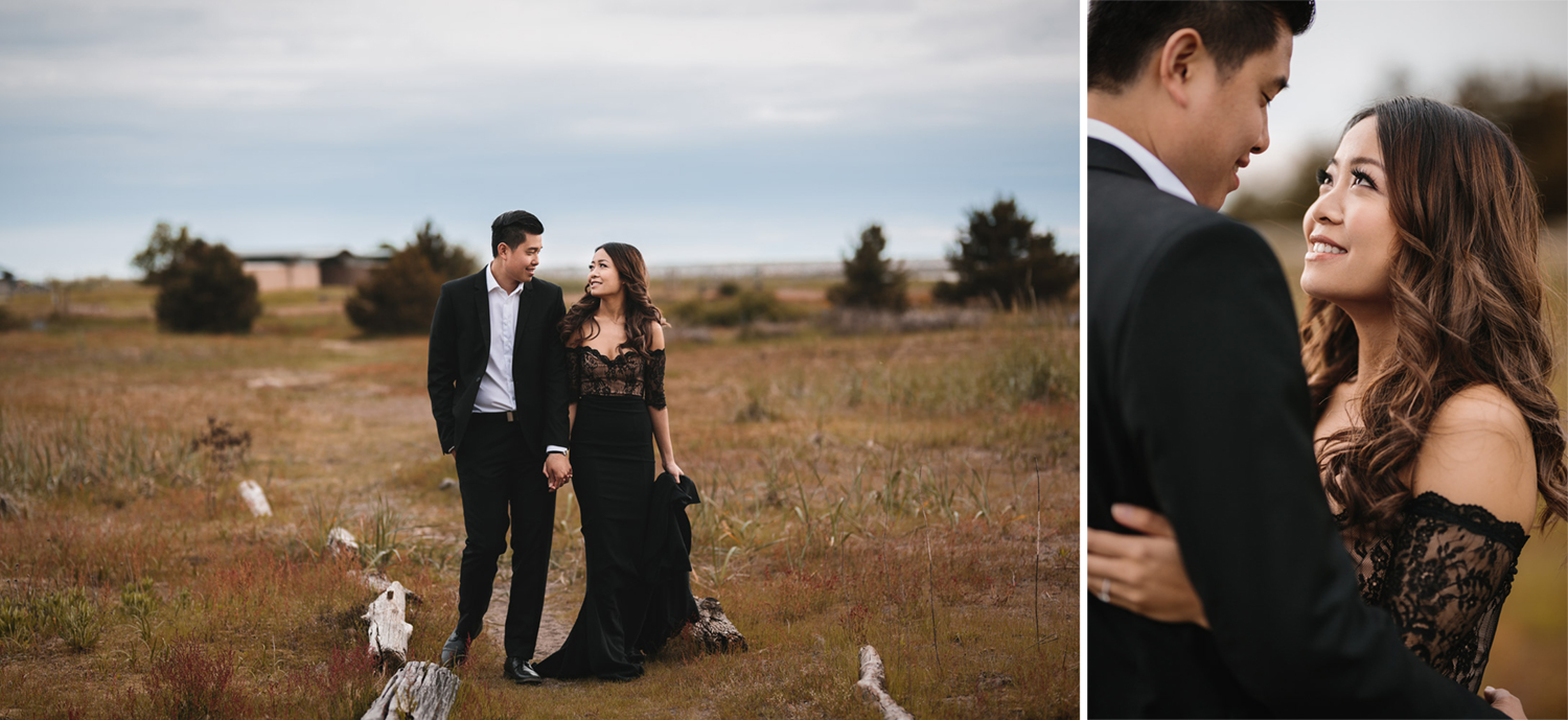 joyce lam and vince chan engagement session at iona beach in richmond bc