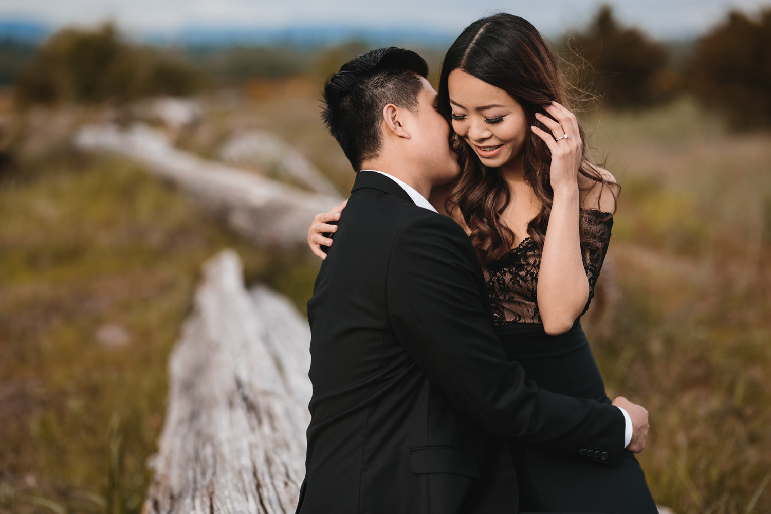 couple at iona beach park engagement photography in richmond bc candid