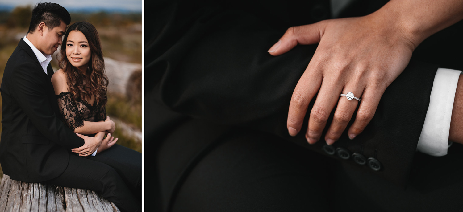 engagement ring iona beach wedding photography richmond bc