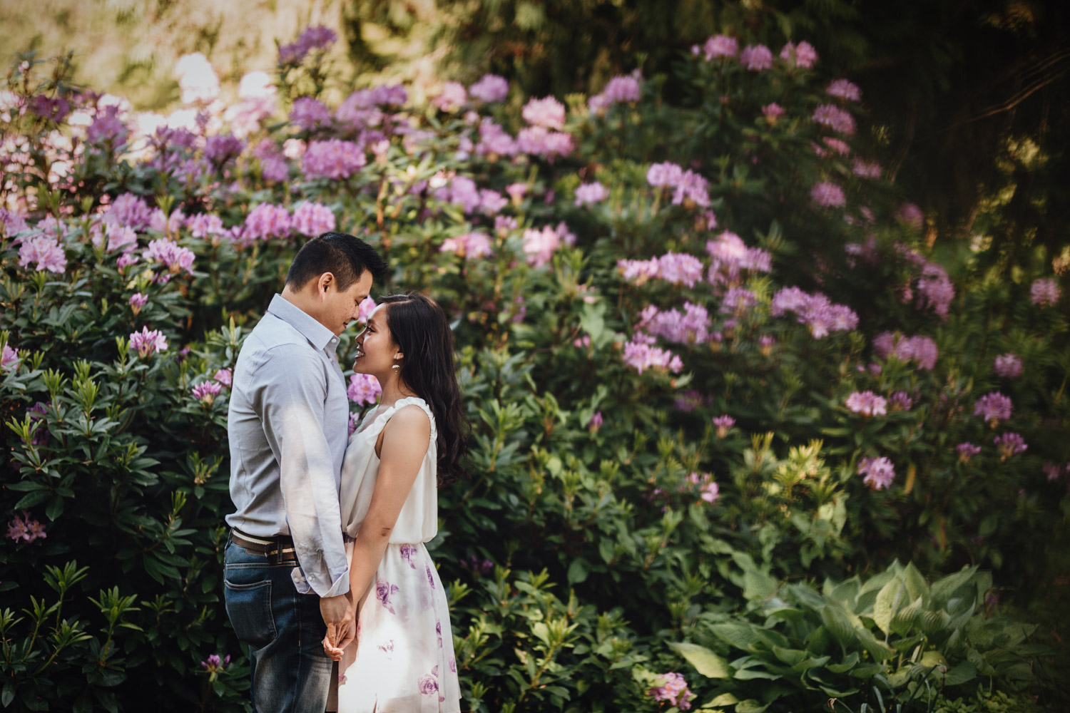 stanley park rose garden summer engagement photography vsco