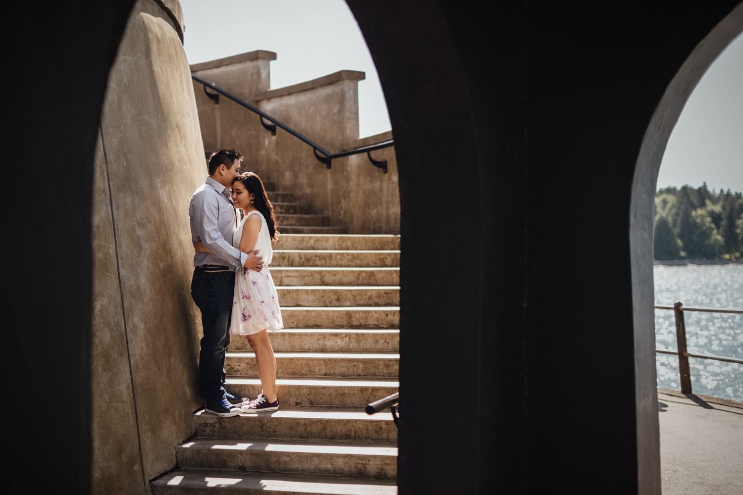 stanley park engagement photography at brockton point lighthouse vancouver bc