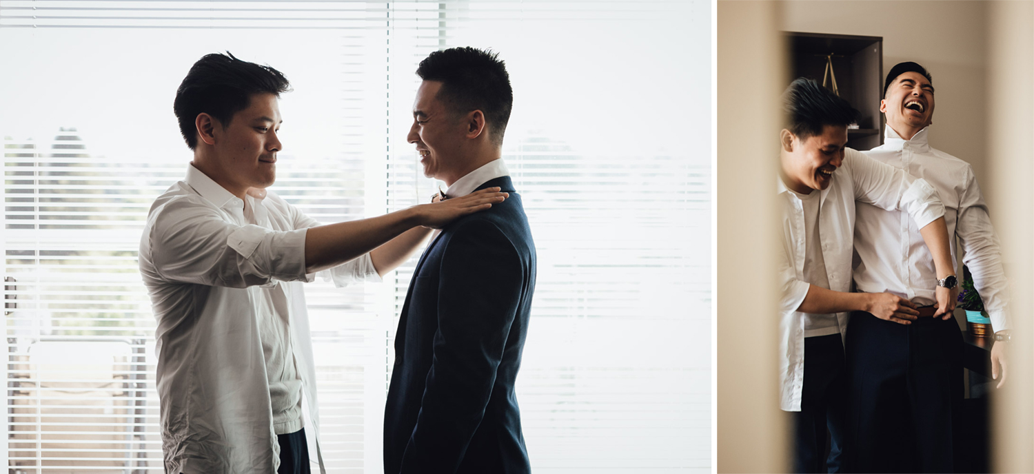 vancouver wedding photography groom getting ready candid