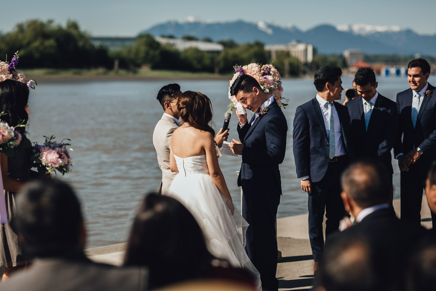ubc boathouse wedding photography ceremony dock summer