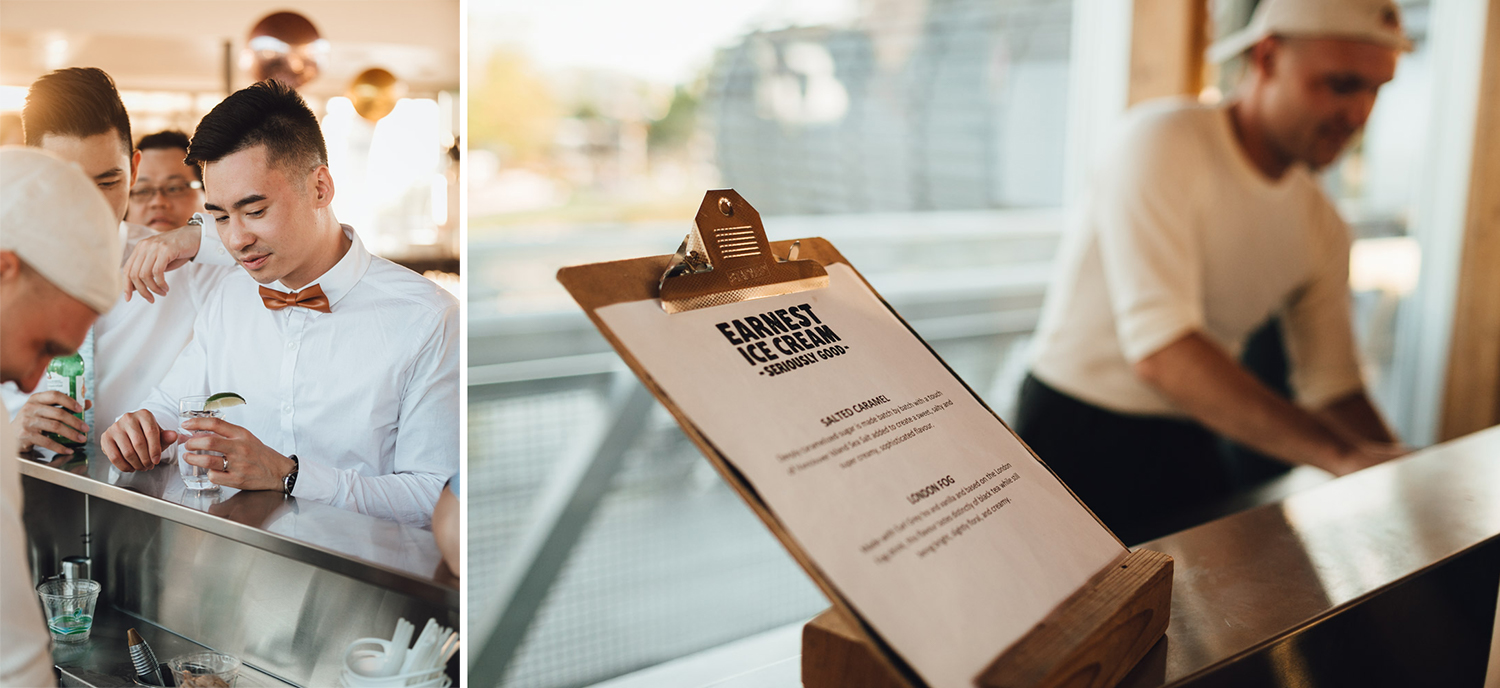 ubc boathouse wedding reception earnest ice cream catering