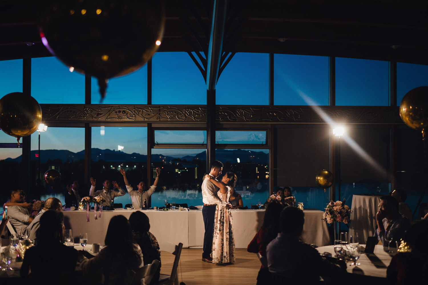 ubc boathouse wedding sunset reception photography bc