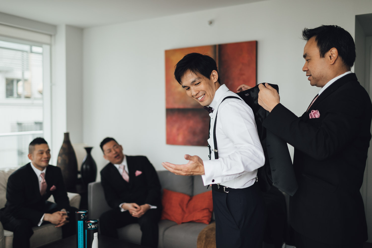 vancouver wedding photography yaletown groom getting ready
