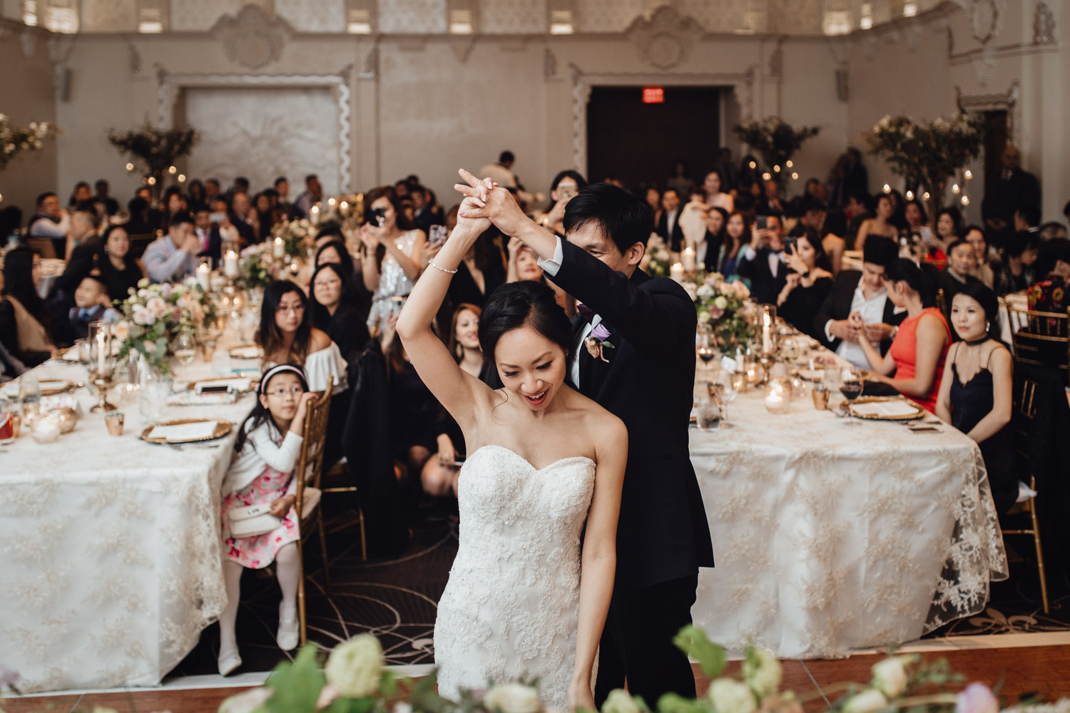 rosewood hotel georgia spanish ballroom wedding reception photography vancouver