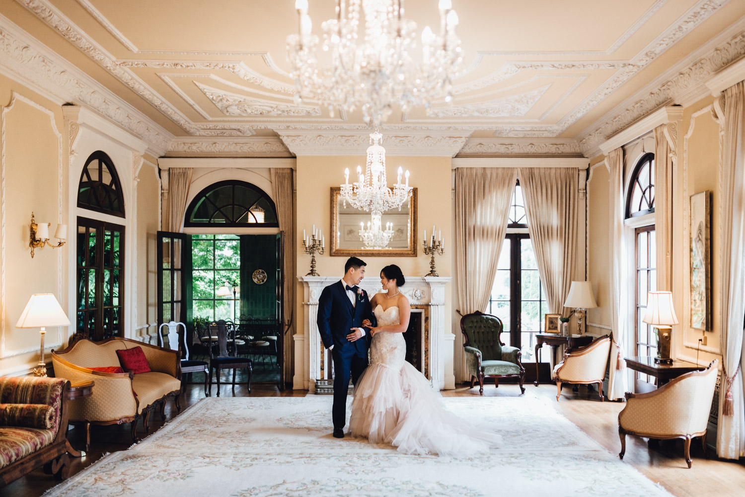 first look hycroft vancouver wedding photography