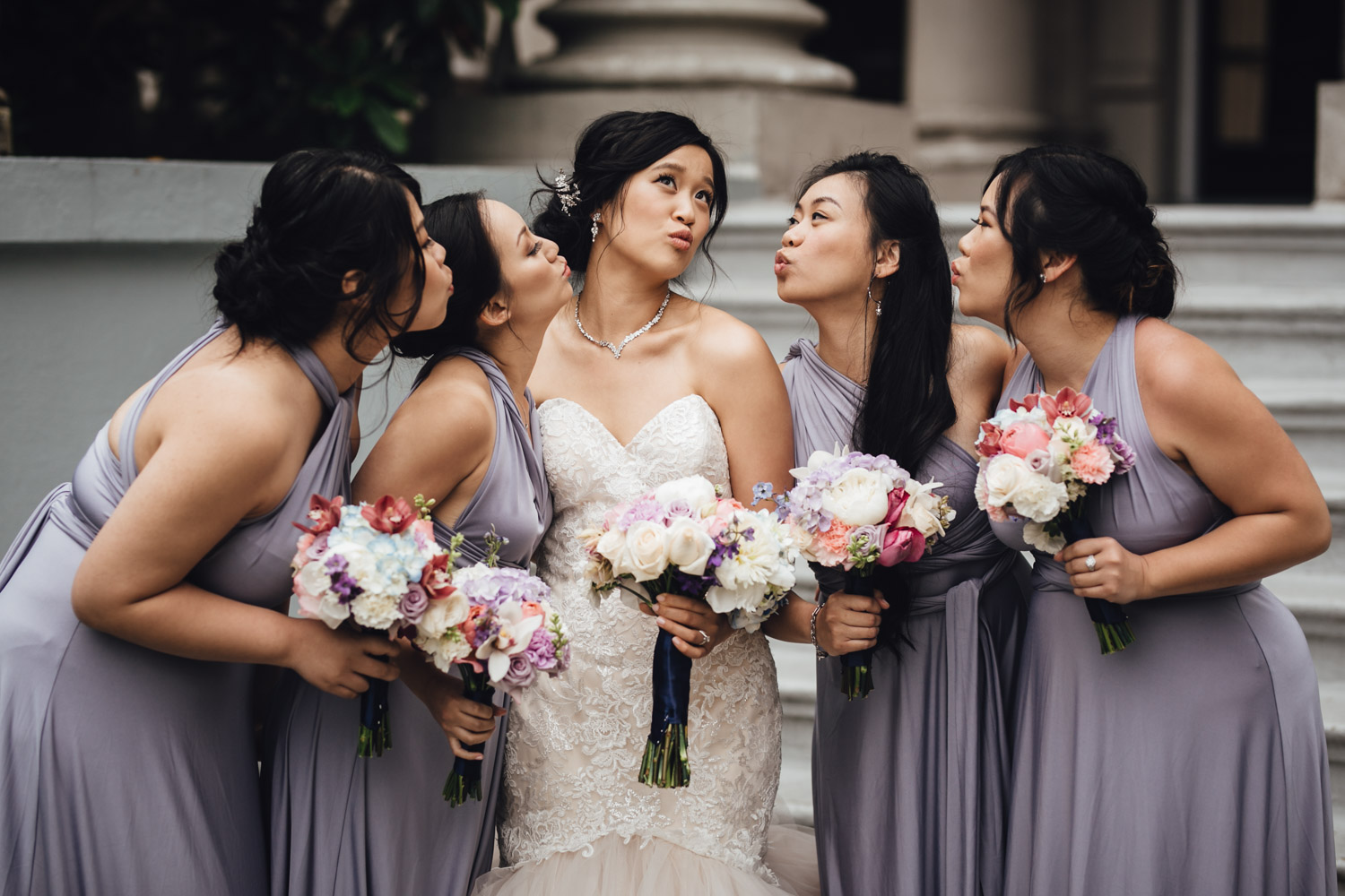 bridal party portrait bridesmaid at university women's club of vancouver