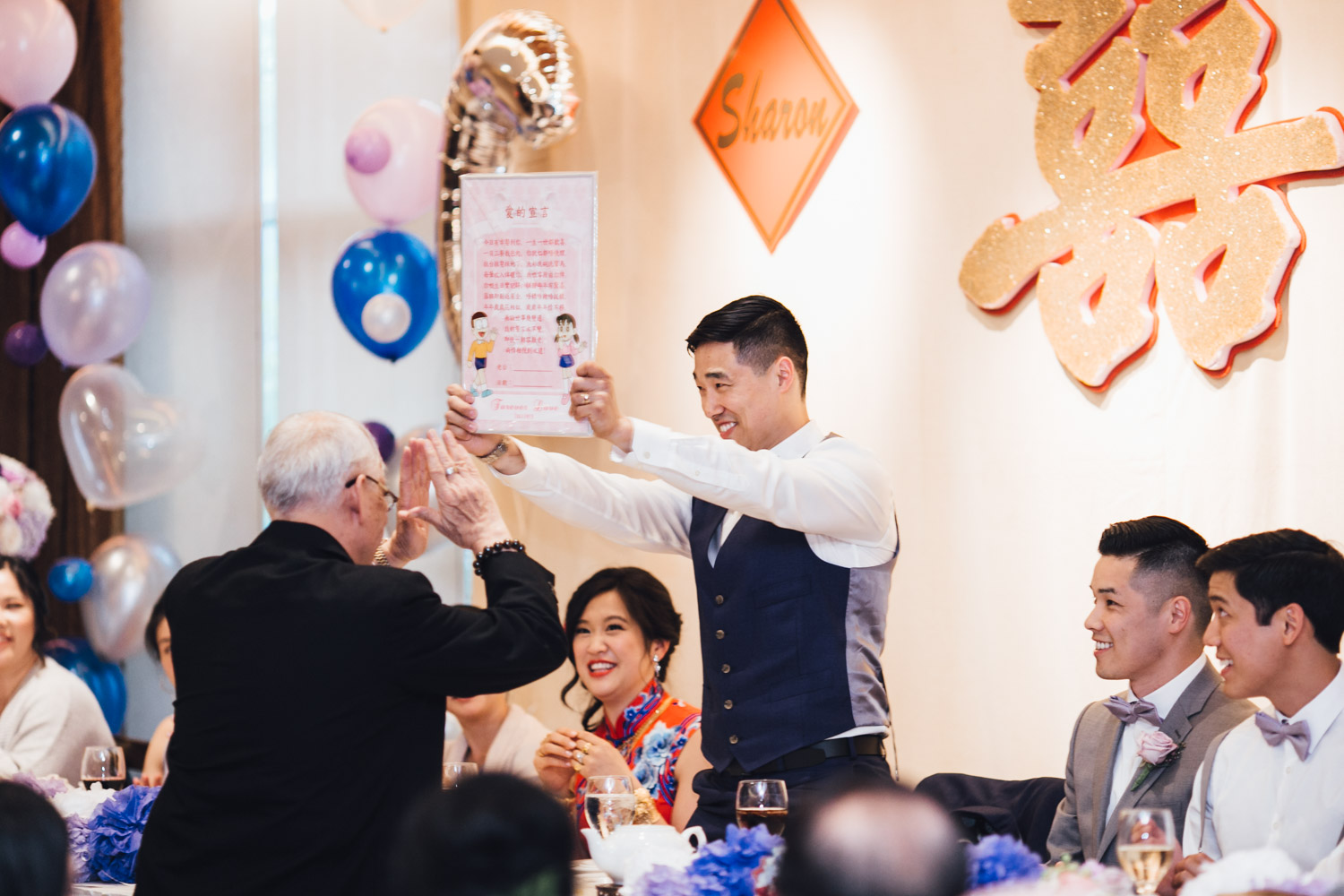 chinese wedding reception photography at kirin restaurant in new westminster