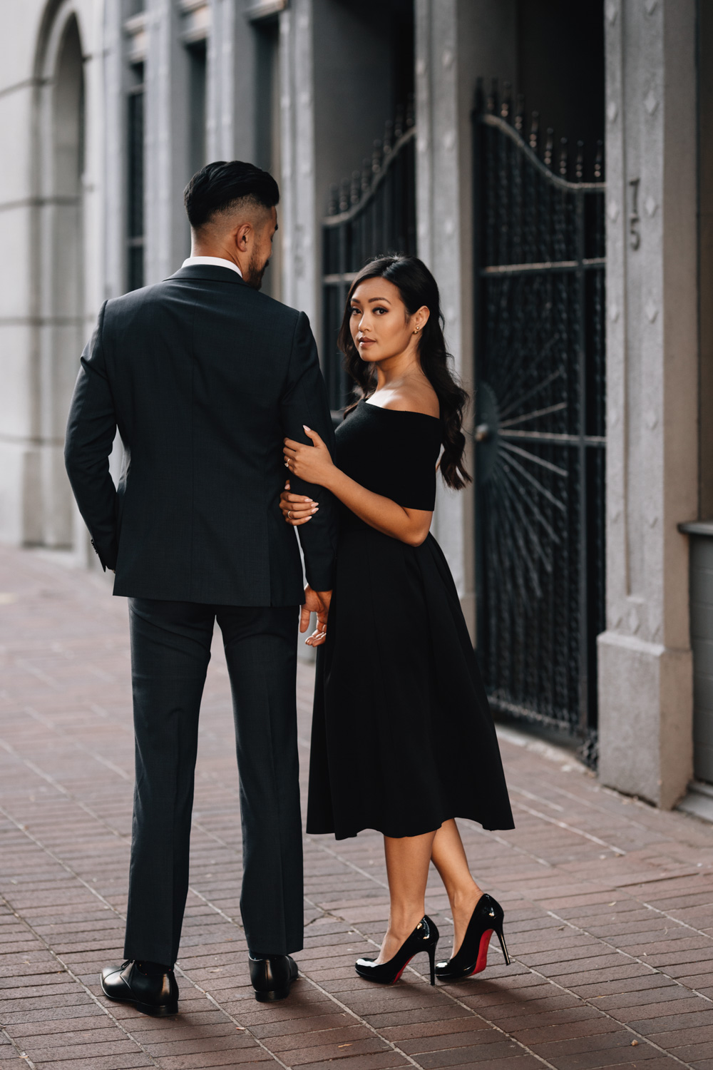 gastown vancouver engagement photography during sunset bc
