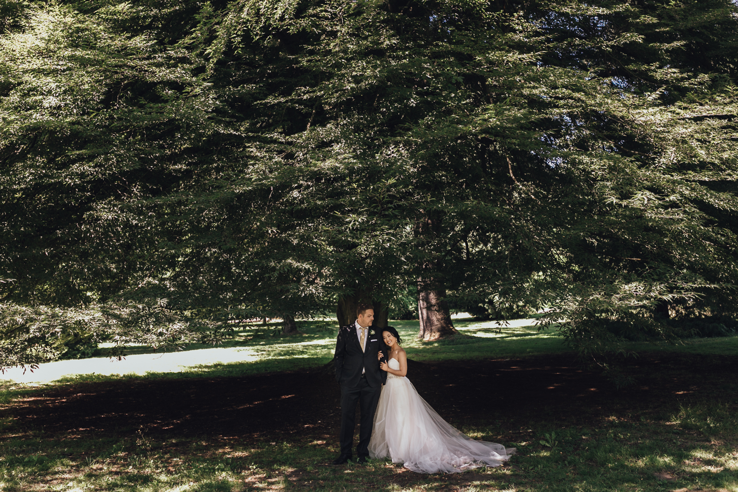 bridal party in rose garden stanley park wedding photography vancouver bc