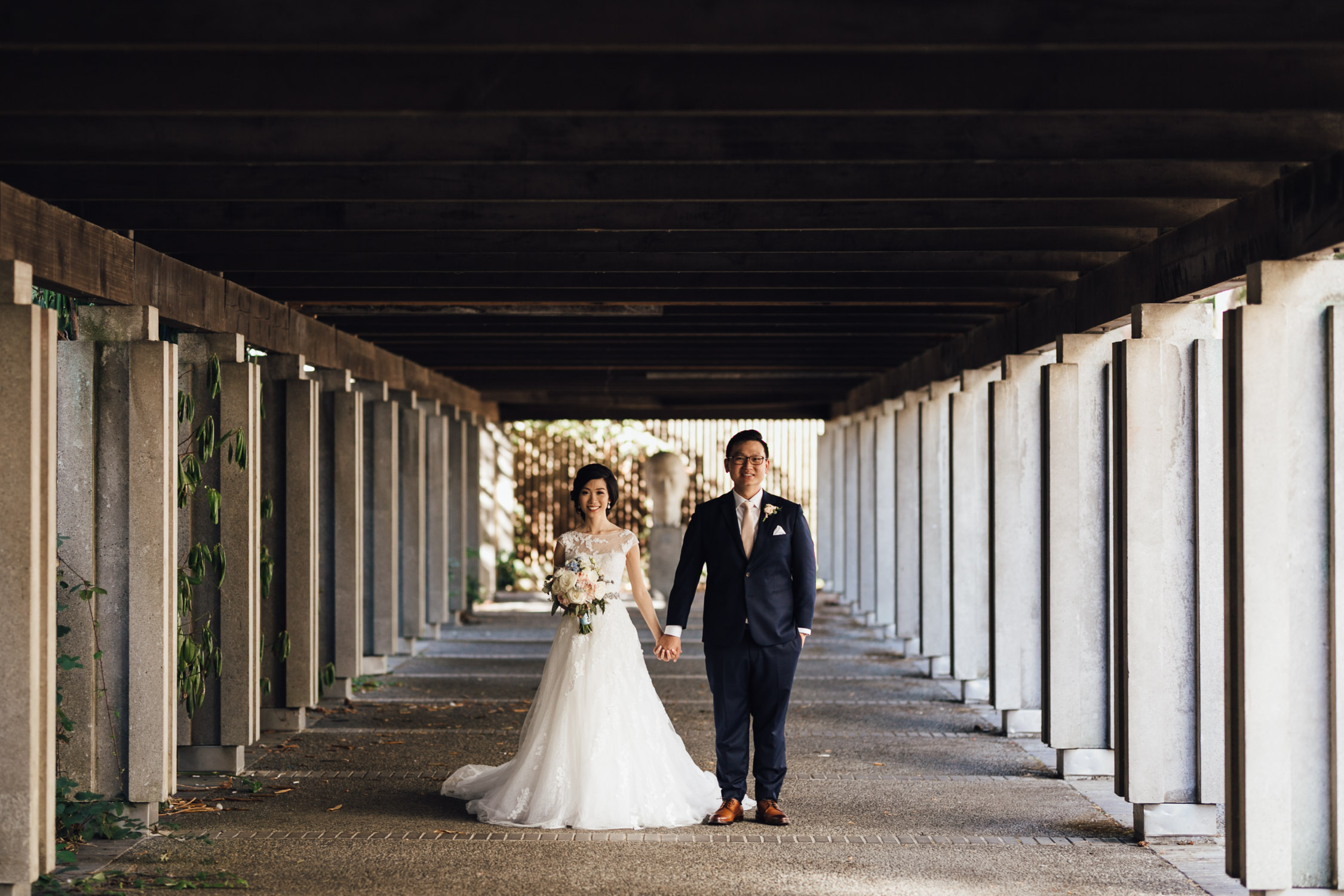 ubc wedding photography portraits of bride and groom during summer