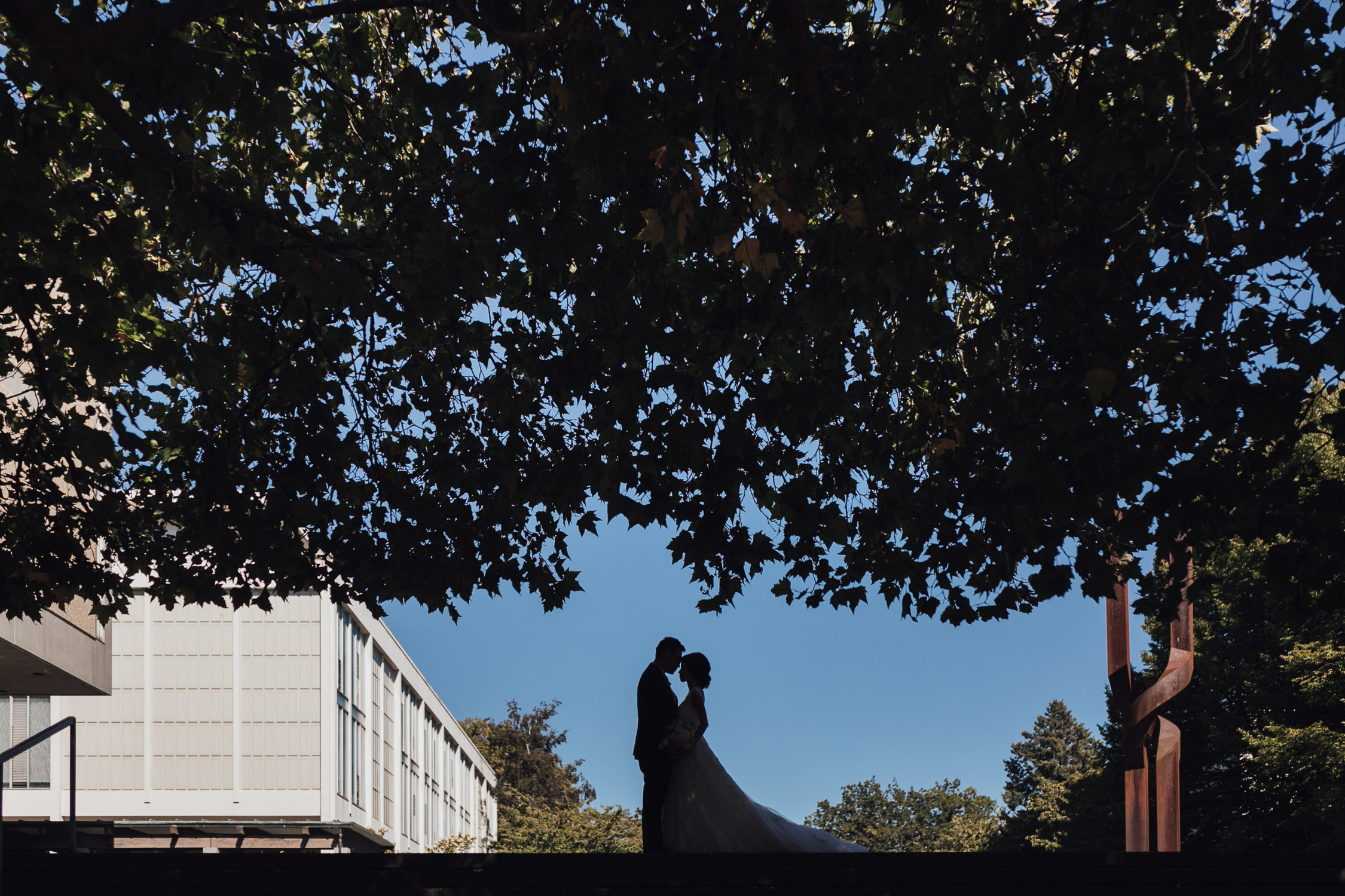ubc wedding photography portraits of bride and groom during summer