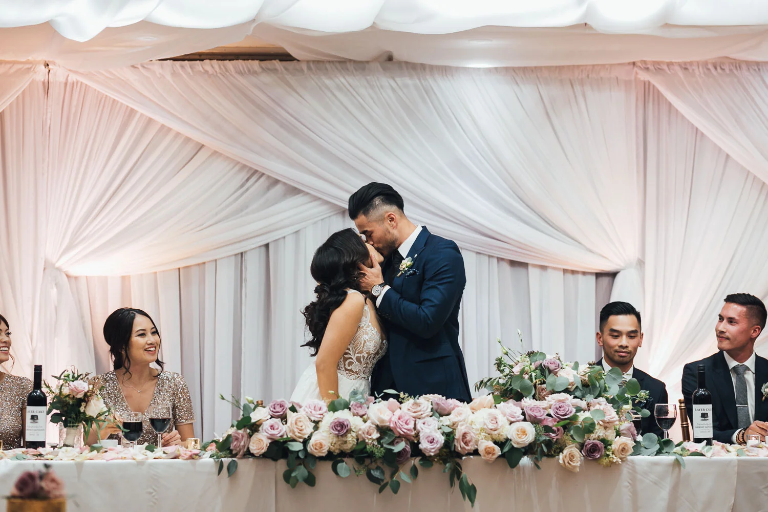 donut wall continental seafood restaurant wedding reception photography