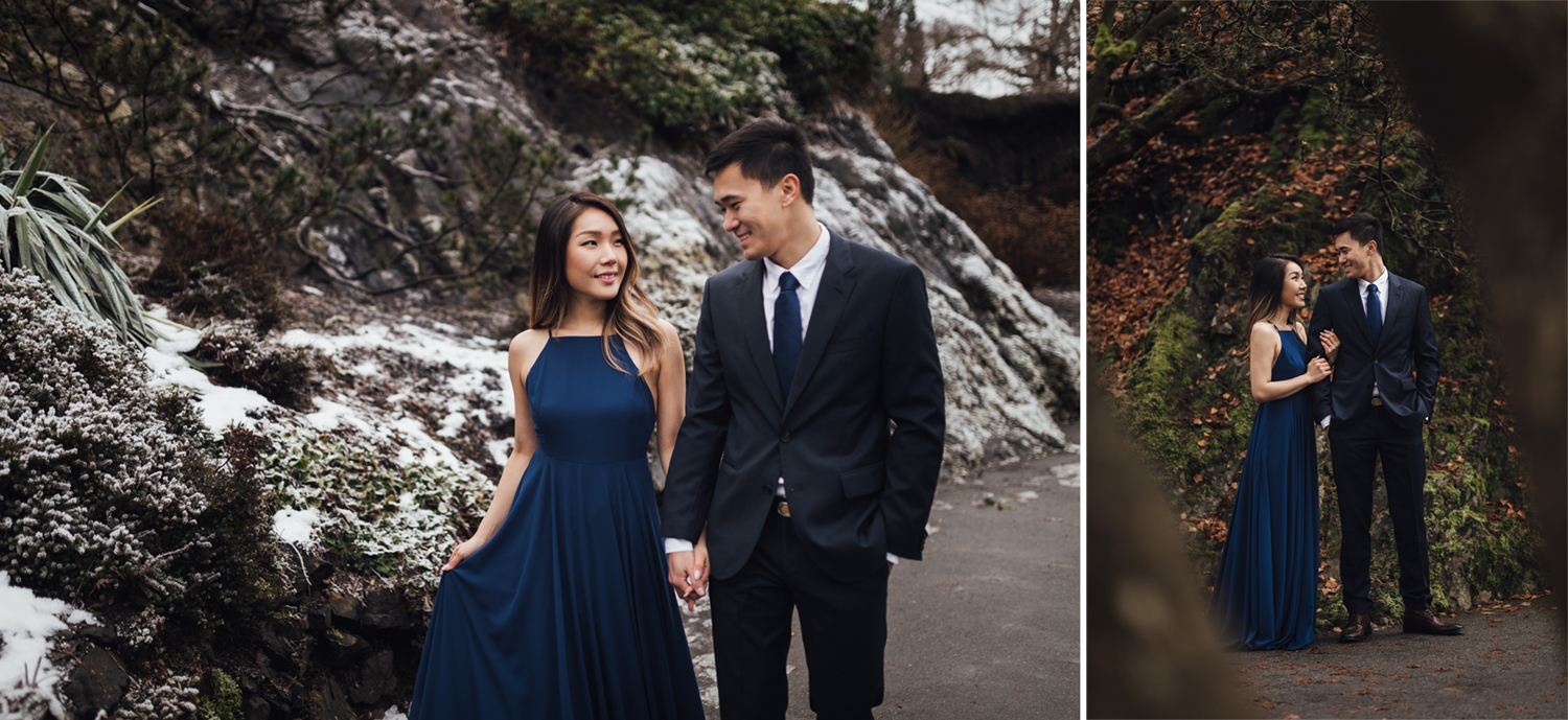vancouver engagement photography winter snow queen elizabeth park bc