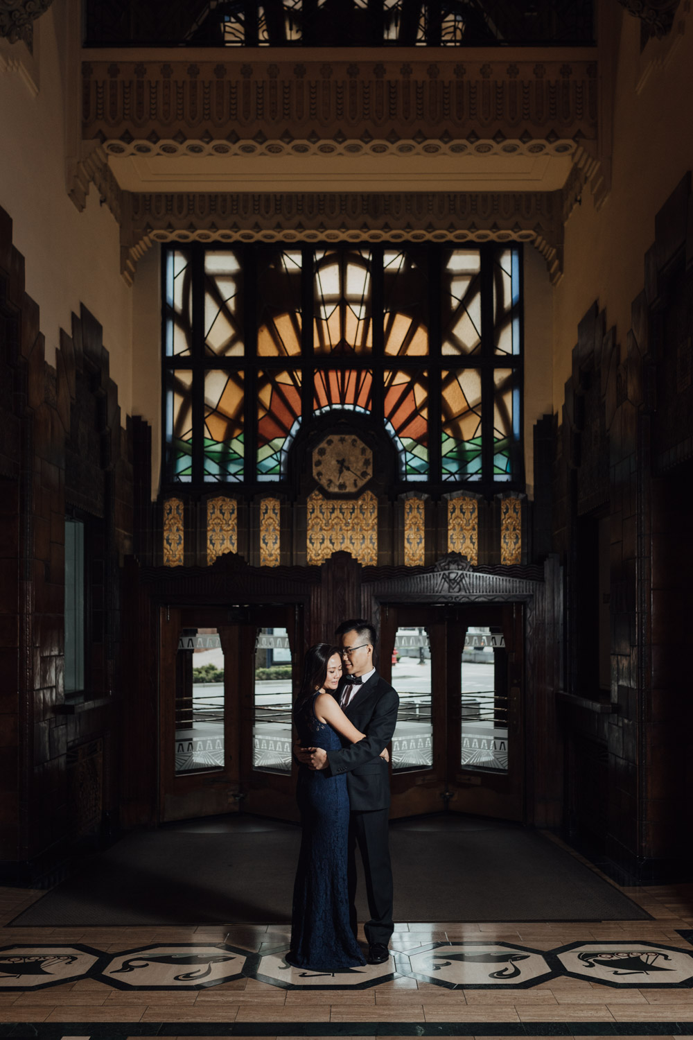 marine bulding vancouver downtown engagement photography in coal harbour