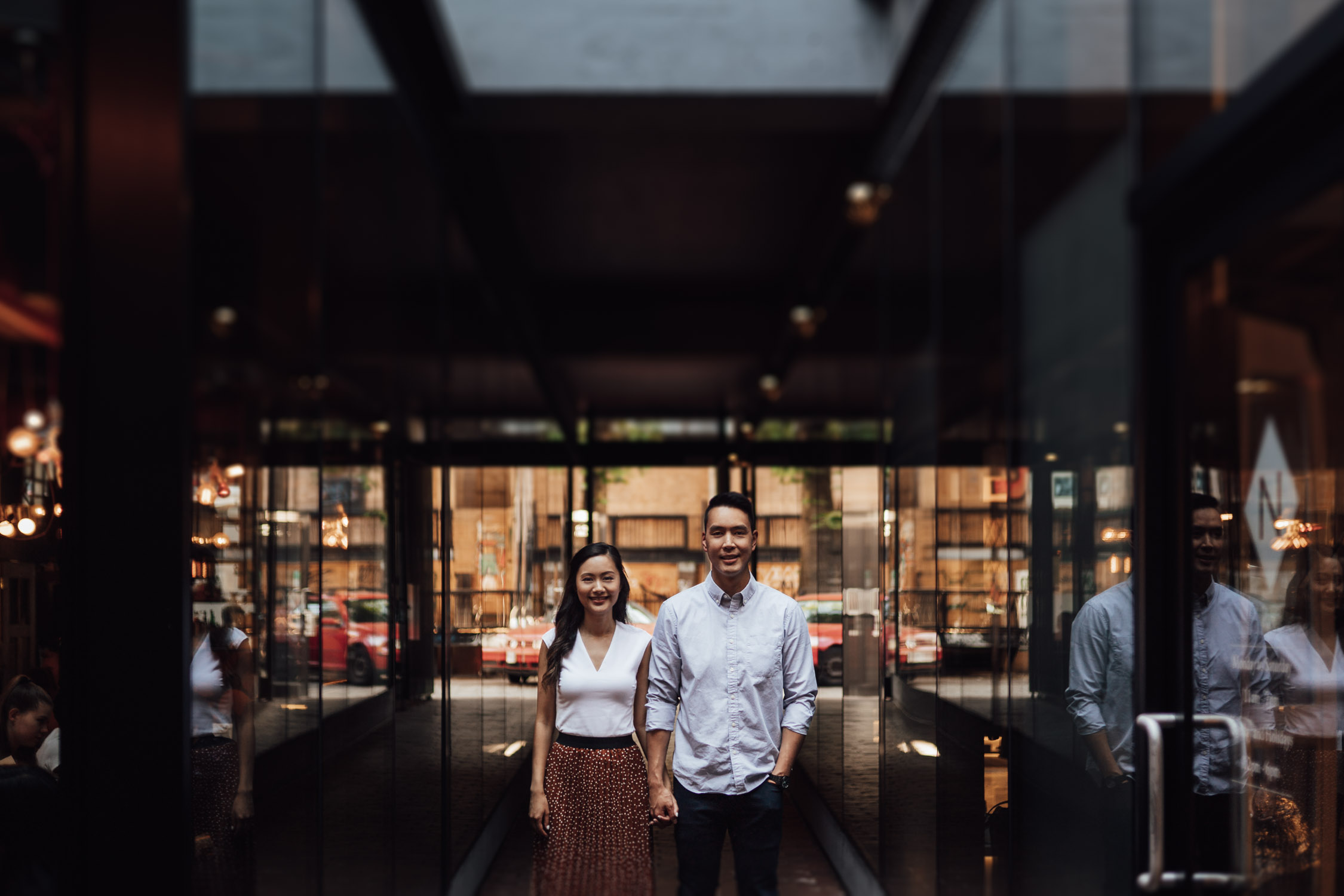 vancouver engagement photography in gastown during sunset vancouver bc
