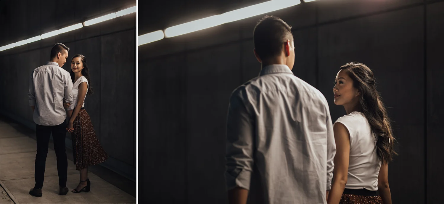 vancouver coal harbour engagement photography during sunset